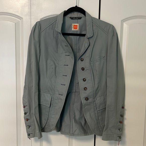 Hugo Boss military blazer green utility jacket - Picture 1 of 5